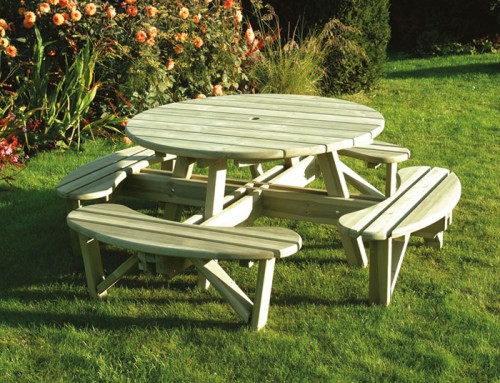 Round Table Bench Set