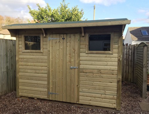 Shed with double front windows