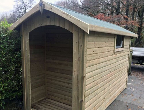 Shed with rear log store