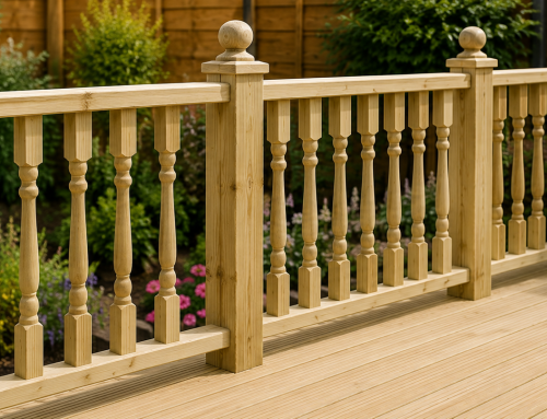 Decking Spindles and Handrails for a Raised Deck