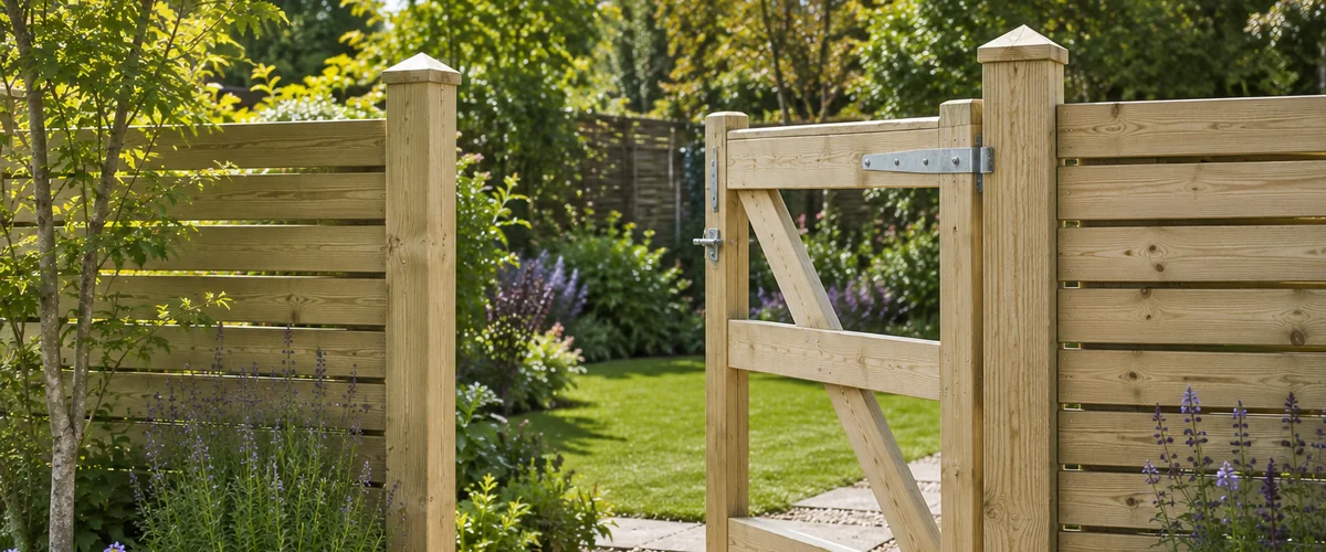 Gate posts in heavier timber sections for hanging a gate